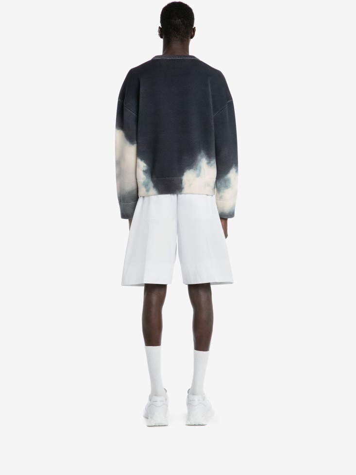 Fashion Alexander McQueen Men's Storm Sky Sweatshirt Ink/Ivory