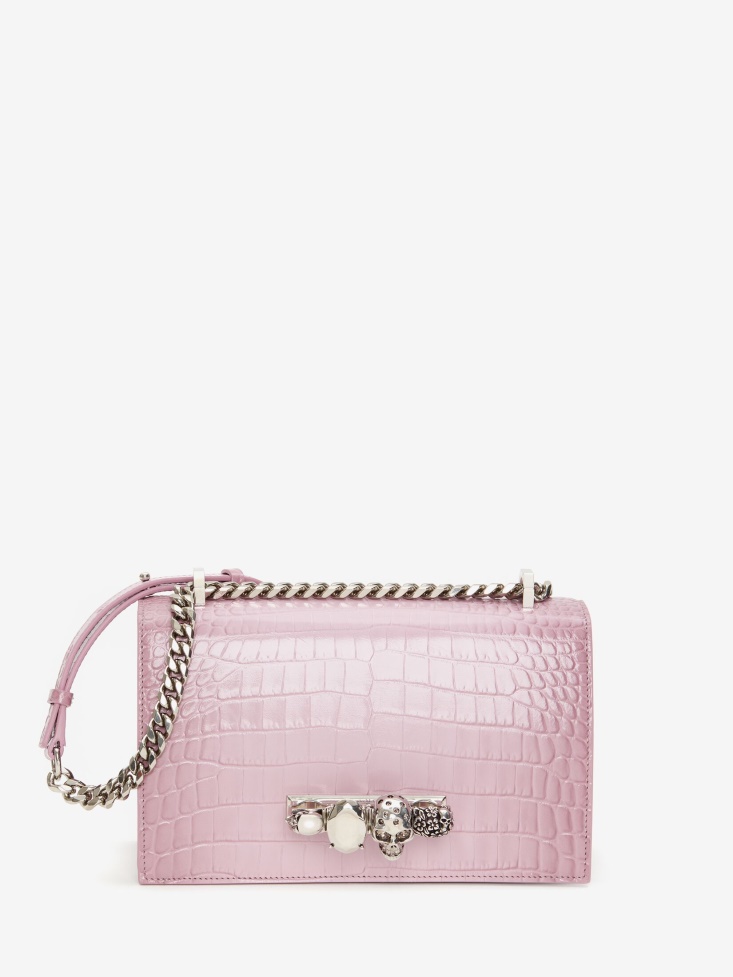 Antique Pink Women's Jewelled Satchel Fashion Alexander McQueen