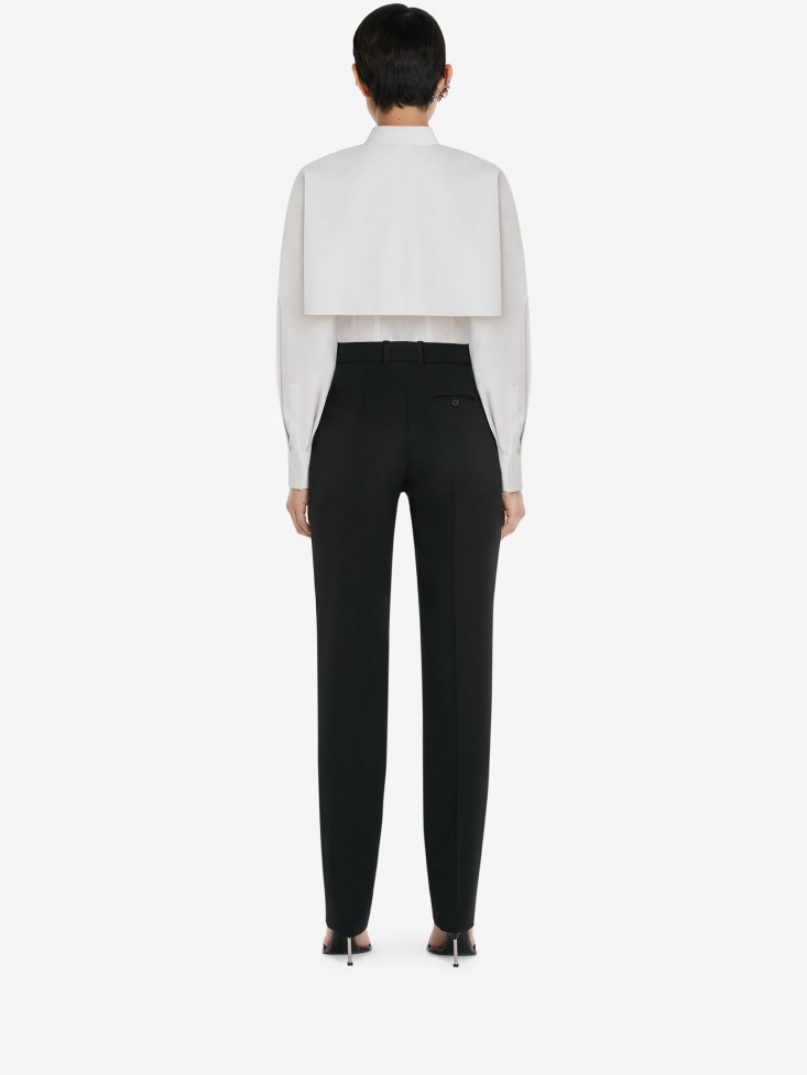 Women's Cotton Poplin Hybrid Bustier Shirt Optical White Fashion Alexander McQueen