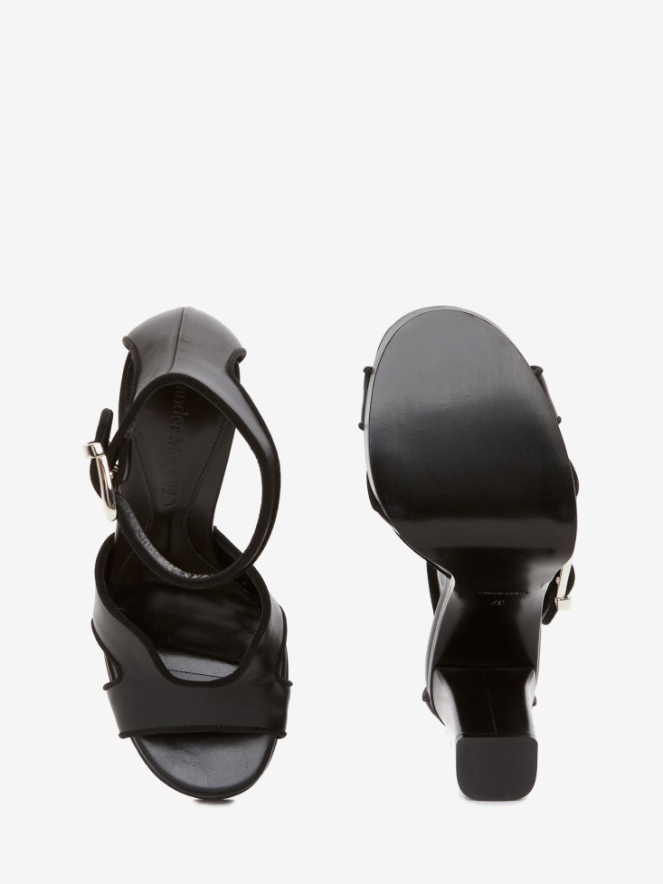 Women's Platform Butterfly Sandal Black/Silver Fashion Alexander McQueen