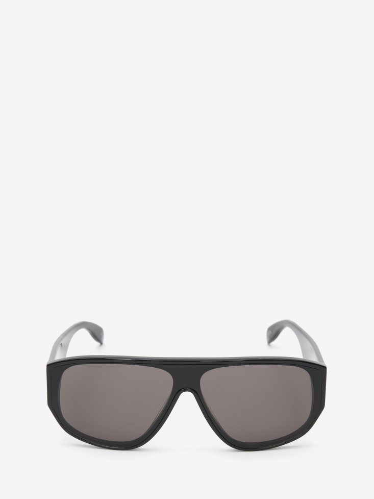 Black Fashion Alexander McQueen in Graffiti Mask Sunglasses