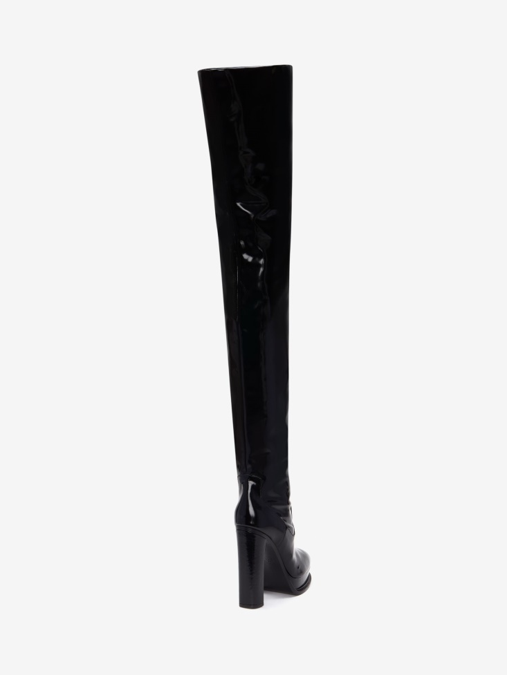 Black Women's Platform Thigh-High Boot Fashion Alexander McQueen