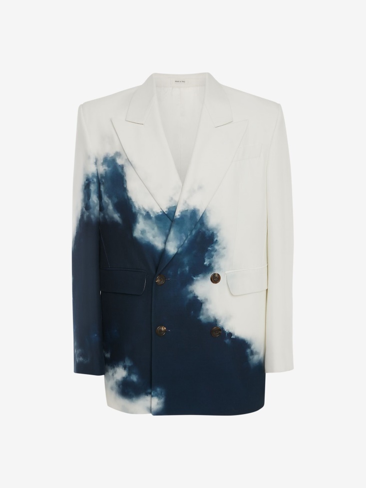 Men's Blue Sky Double-Breasted Jacket Fashion Alexander McQueen Sky Blue