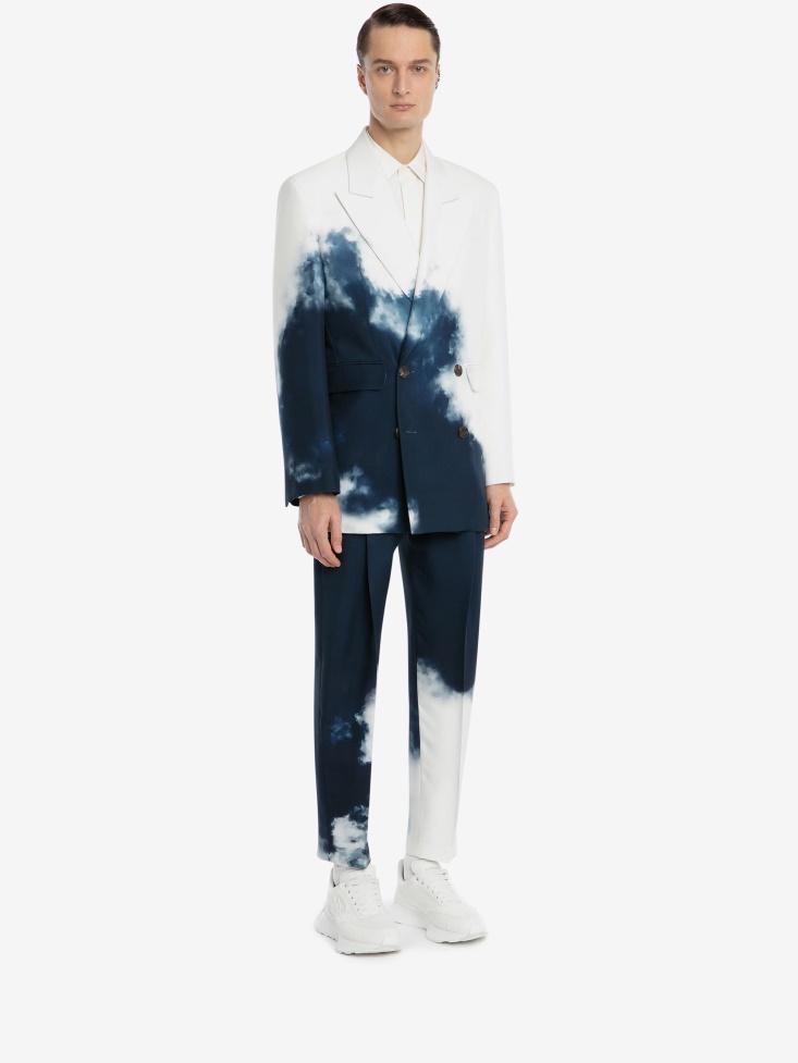 Men's Blue Sky Double-Breasted Jacket Fashion Alexander McQueen Sky Blue
