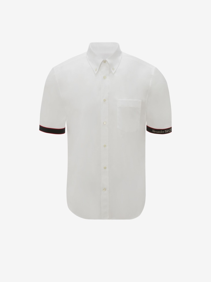 White Fashion Alexander McQueen Men's Selvedge Tape Shirt