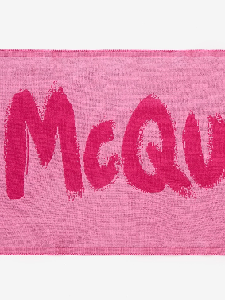 Fashion Alexander McQueen Fuxia/Pink Men's Oversized in Graffiti Scarf