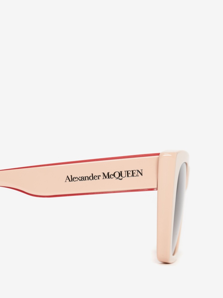 Fashion Alexander McQueen Women's Selvedge Cat-Eye Sunglasses Pink