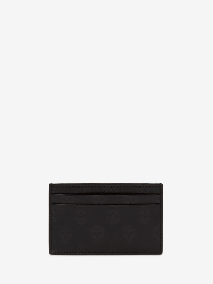 Fashion Alexander McQueen Black Men's Biker Skull Card Holder