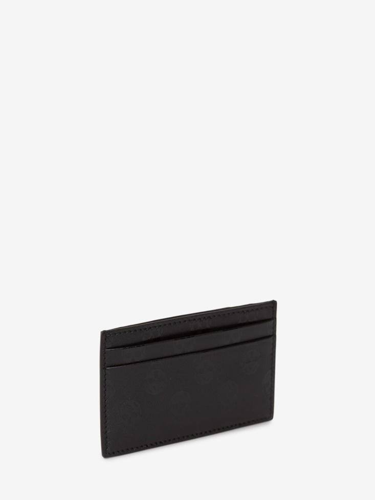 Fashion Alexander McQueen Black Men's Biker Skull Card Holder
