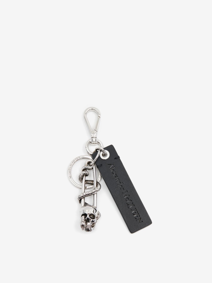 Black Men's Snake Skull Keyring Fashion Alexander McQueen
