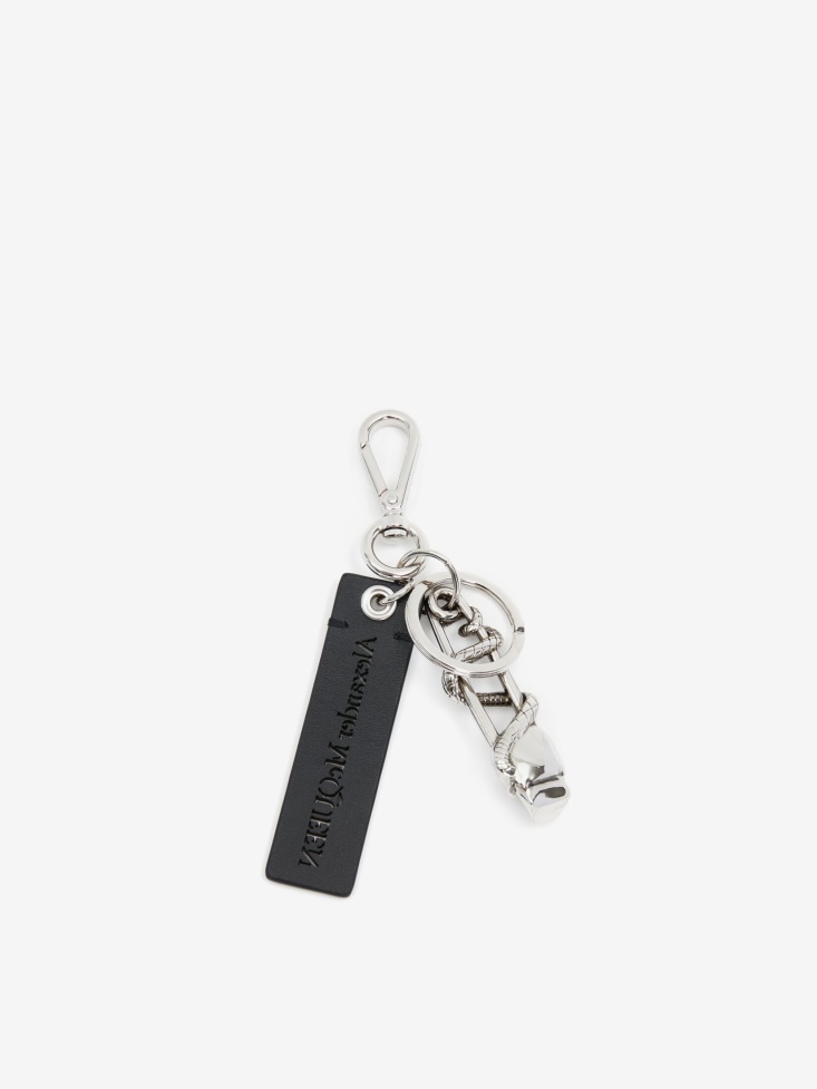 Black Men's Snake Skull Keyring Fashion Alexander McQueen