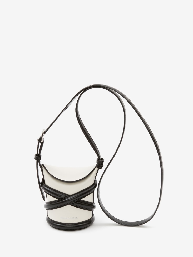 Women's The Curve Mini Ivory/Black Fashion Alexander McQueen