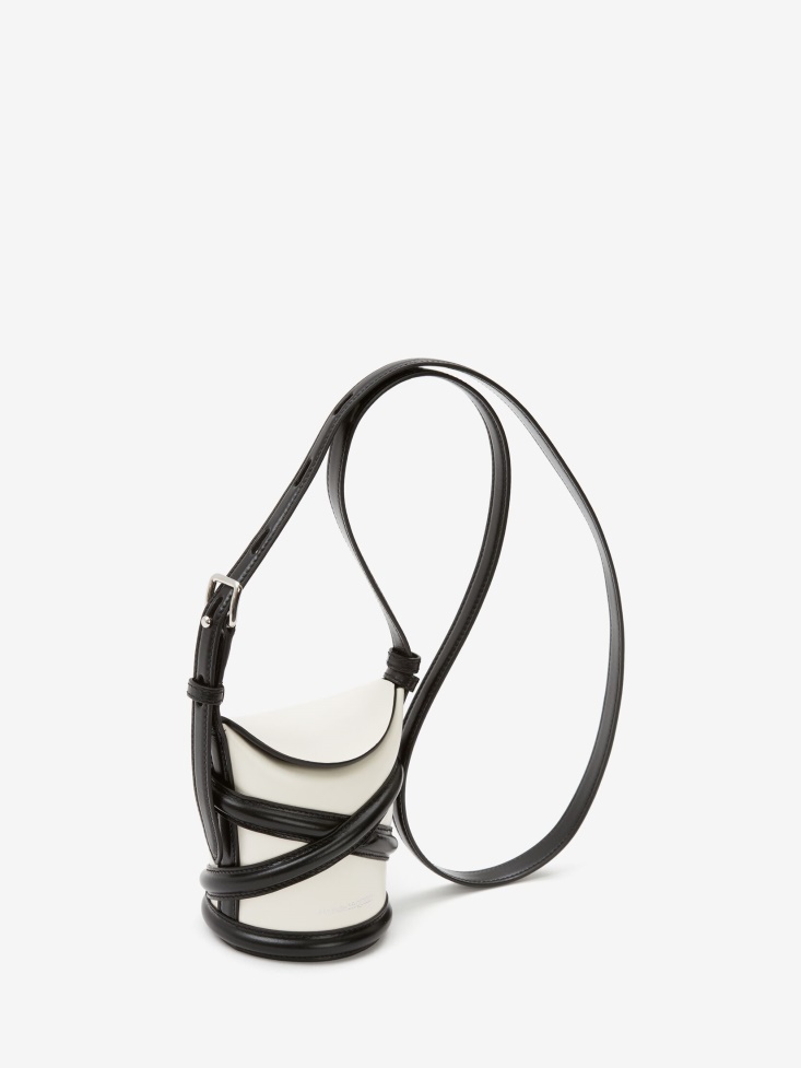 Women's The Curve Mini Ivory/Black Fashion Alexander McQueen