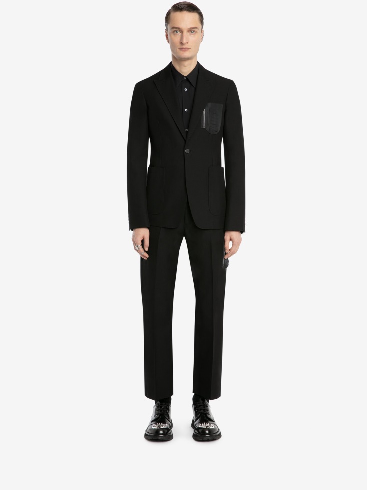 Fashion Alexander McQueen Black Men's Ma-1 Pocket Tailored Jacket