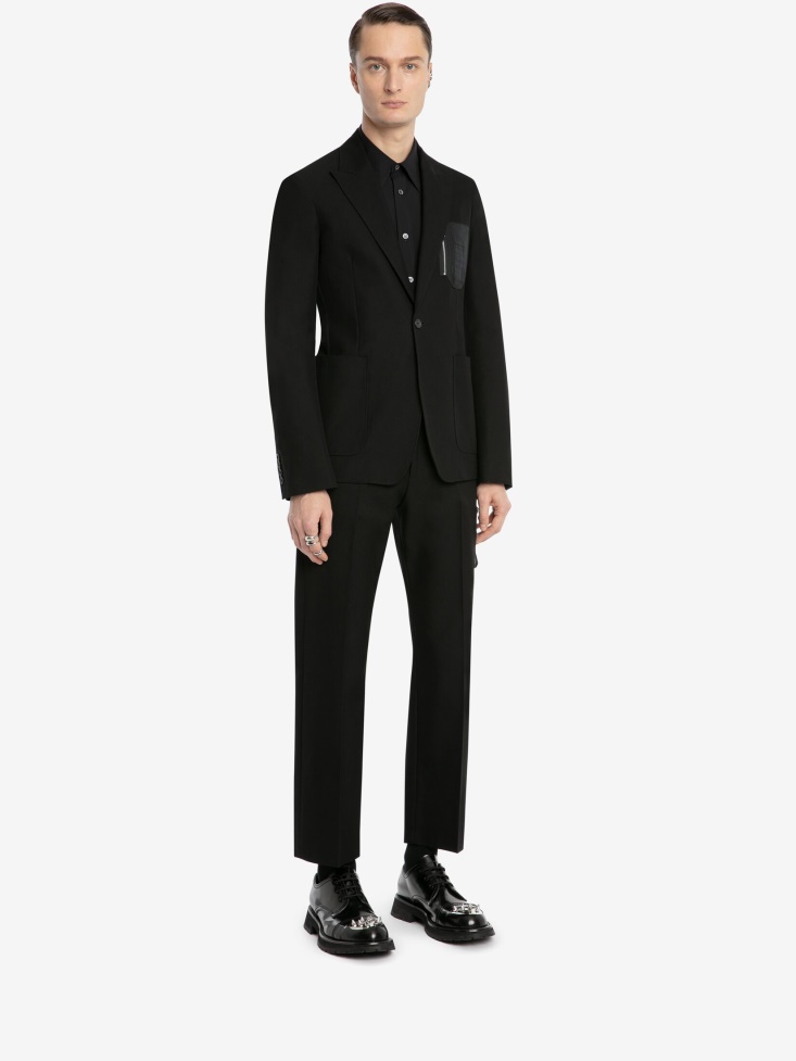 Fashion Alexander McQueen Black Men's Ma-1 Pocket Tailored Jacket