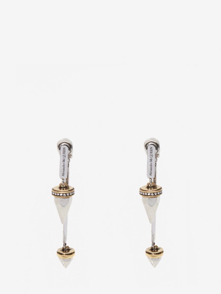 Women's Punk Stud Earrings Antique Silver Fashion Alexander McQueen