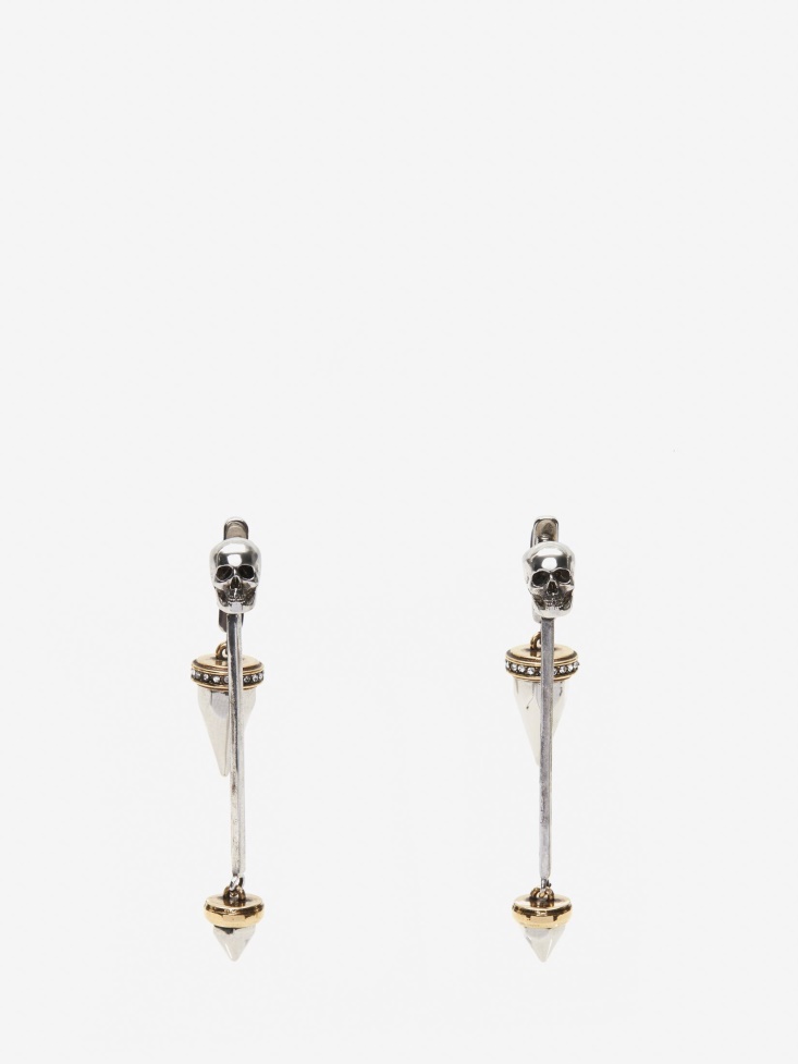 Women's Punk Stud Earrings Antique Silver Fashion Alexander McQueen