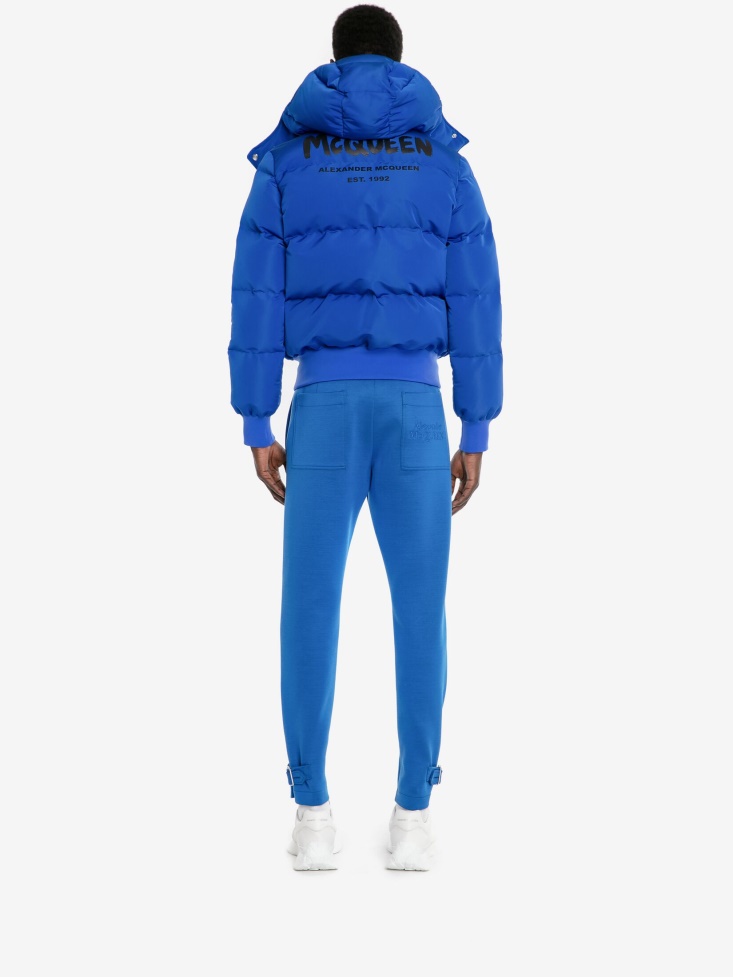 Men's in Graffiti Puffer Jacket Fashion Alexander McQueen Ultramarine/Black
