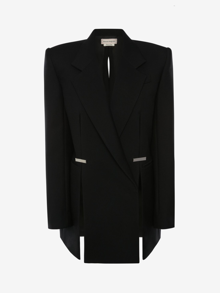 Black Fashion Alexander McQueen Women's Slashed Tailored Boxy Jacket