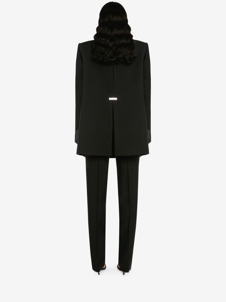 Black Fashion Alexander McQueen Women's Slashed Tailored Boxy Jacket