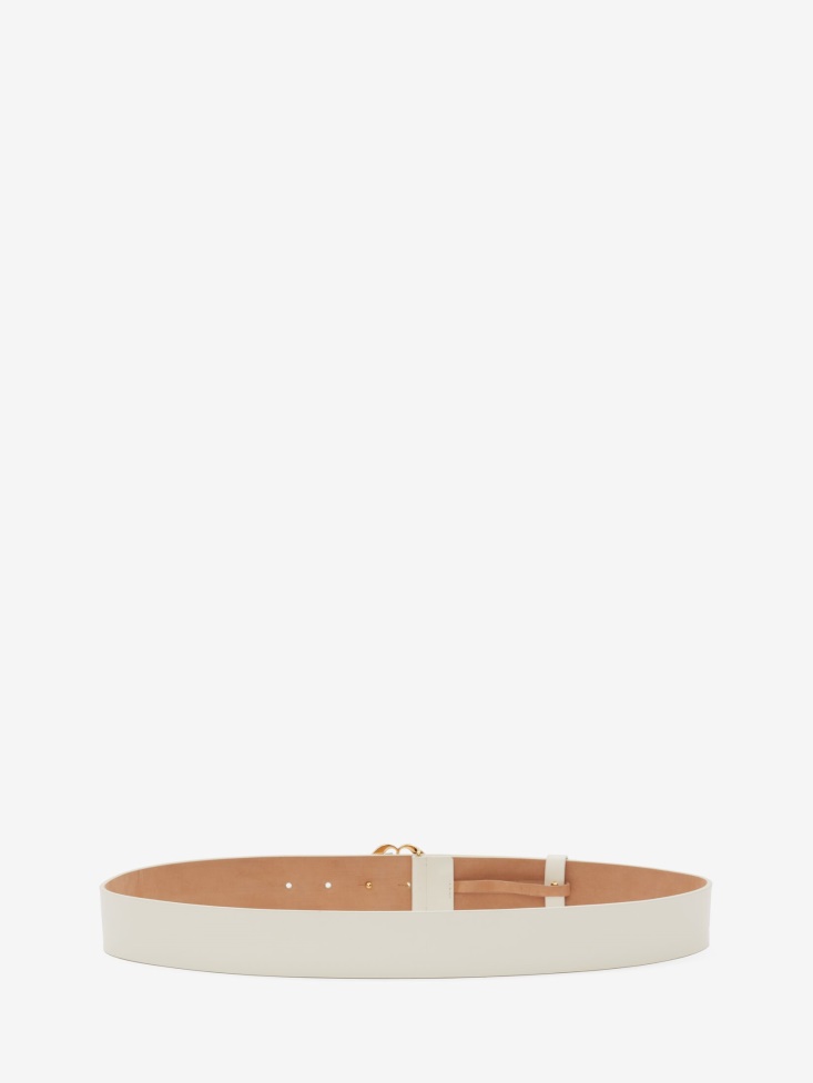 Women's Seal Logo Belt Fashion Alexander McQueen Ivory