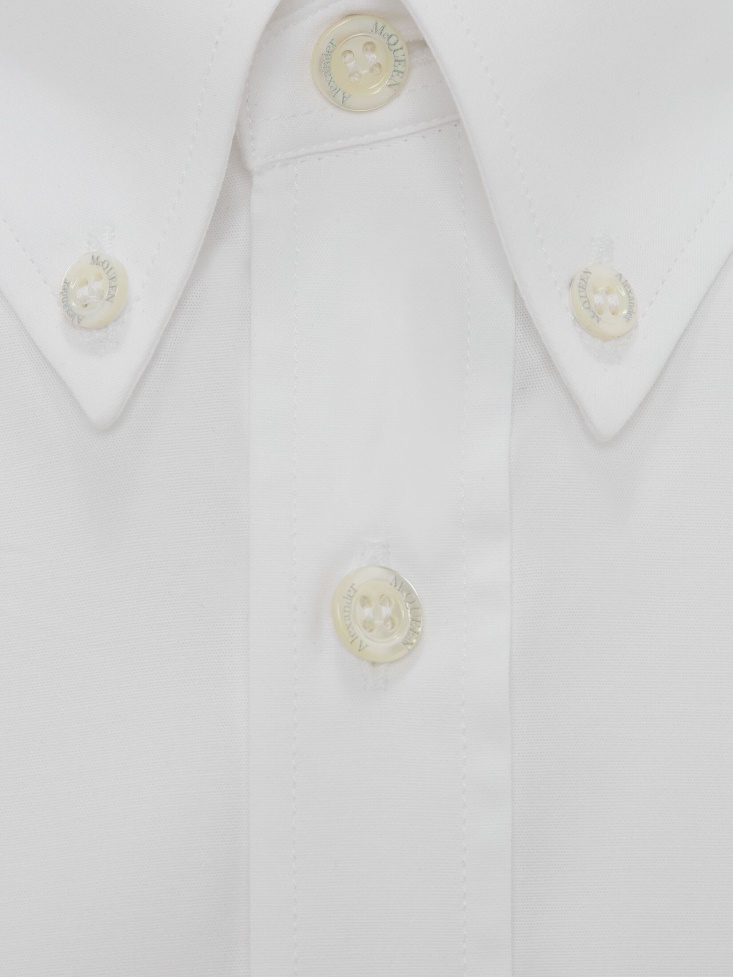 Fashion Alexander McQueen Men's Cotton Poplin Shirt White