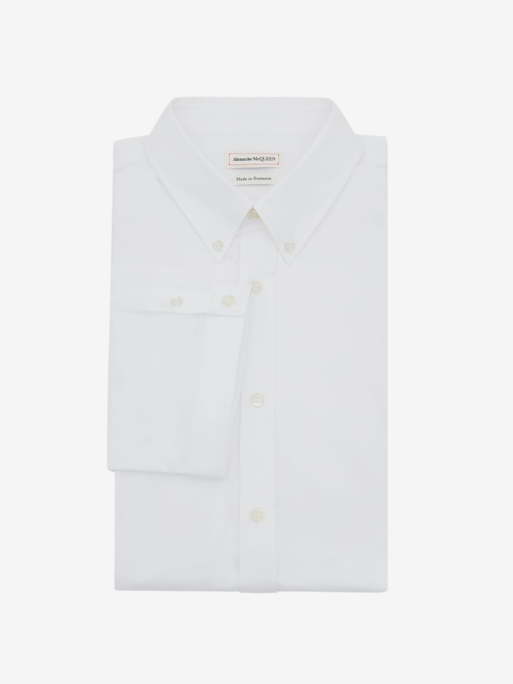Fashion Alexander McQueen Men's Cotton Poplin Shirt White