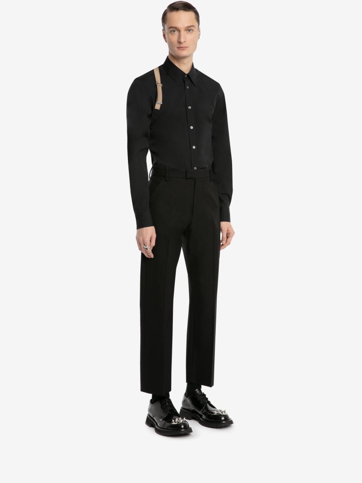 Men's in Signature Harness Shirt Fashion Alexander McQueen Black/Beige