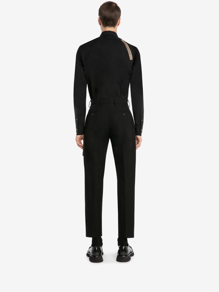 Men's in Signature Harness Shirt Fashion Alexander McQueen Black/Beige