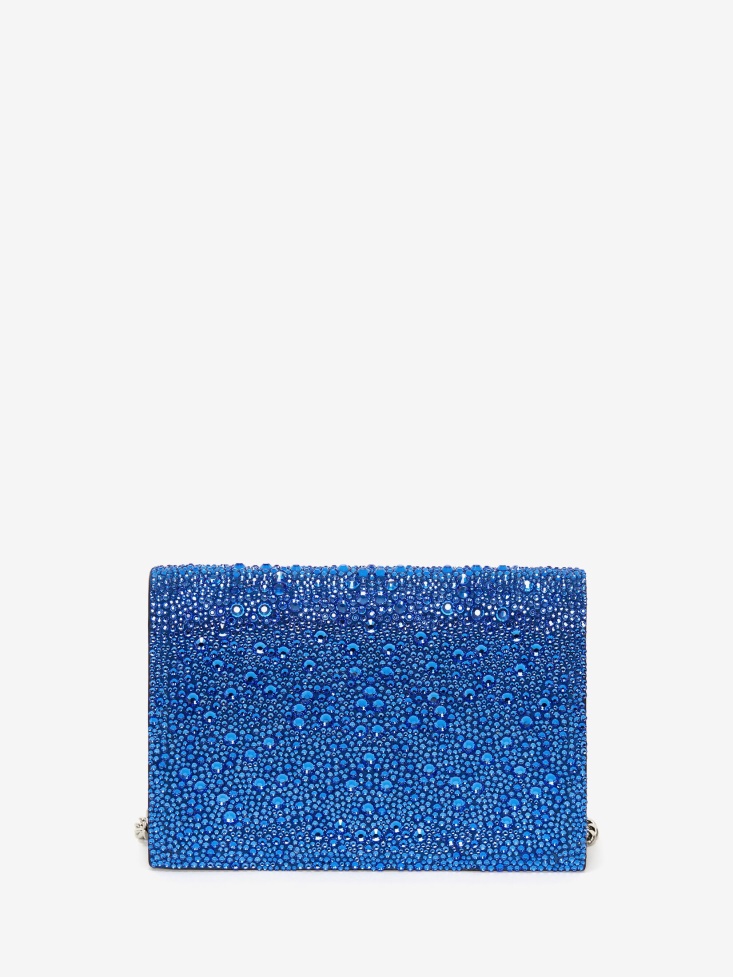 Electric Blue Fashion Alexander McQueen Women's Small Crystal-Embellished Skull Bag