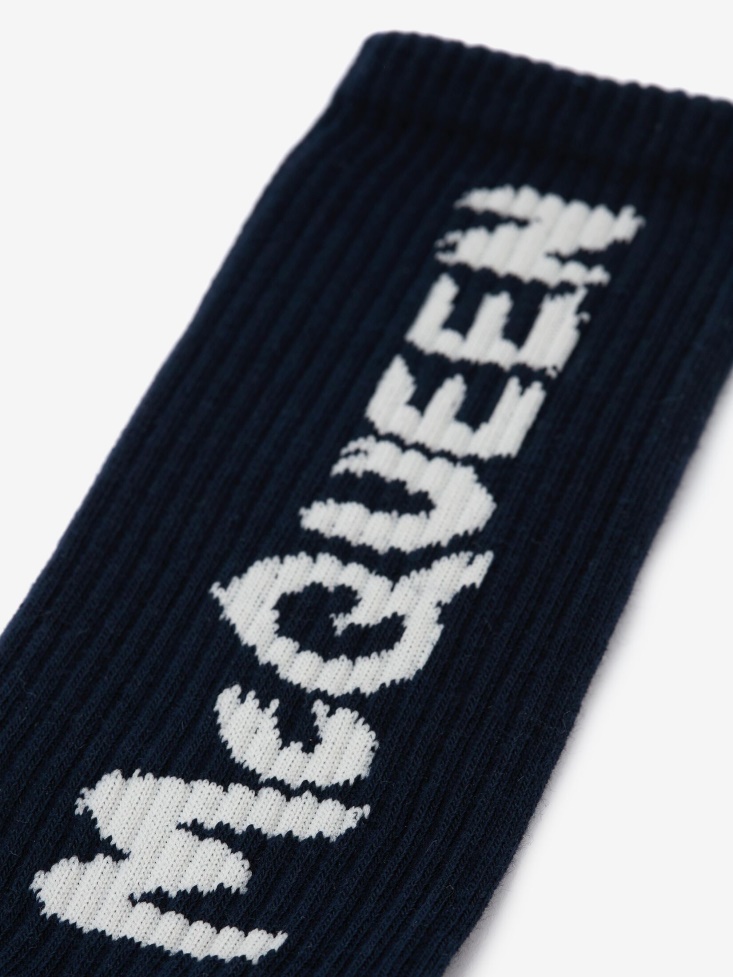 Navy Fashion Alexander McQueen Men's in Graffiti Socks