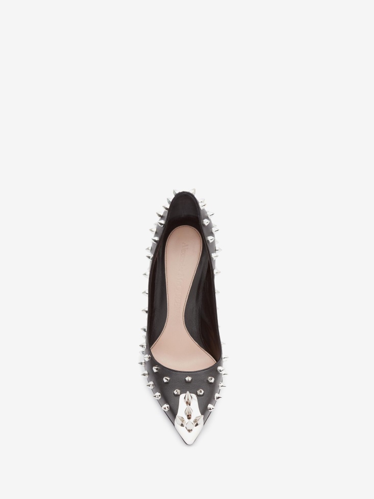 Fashion Alexander McQueen Black/Silver Women's Punk Stud Pump