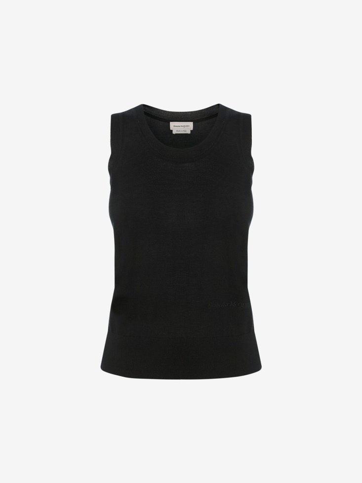 Women's Cashmere Tank Top Fashion Alexander McQueen Black