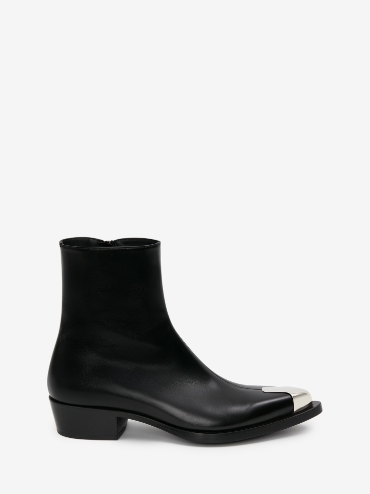 Black/Silver Fashion Alexander McQueen Men's Punk Boot