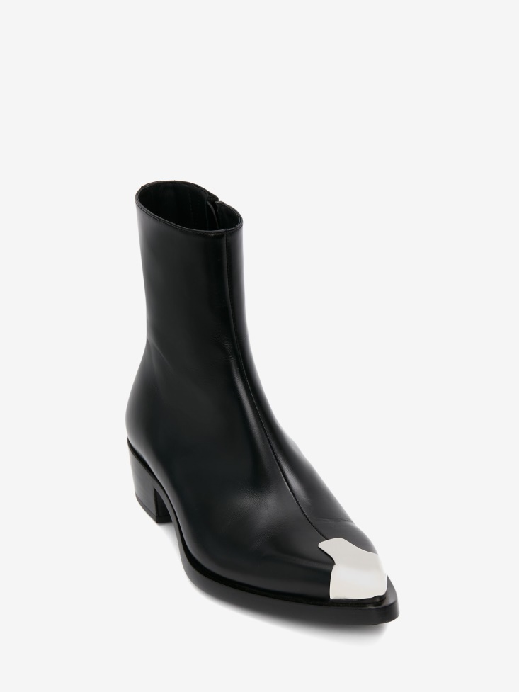 Black/Silver Fashion Alexander McQueen Men's Punk Boot
