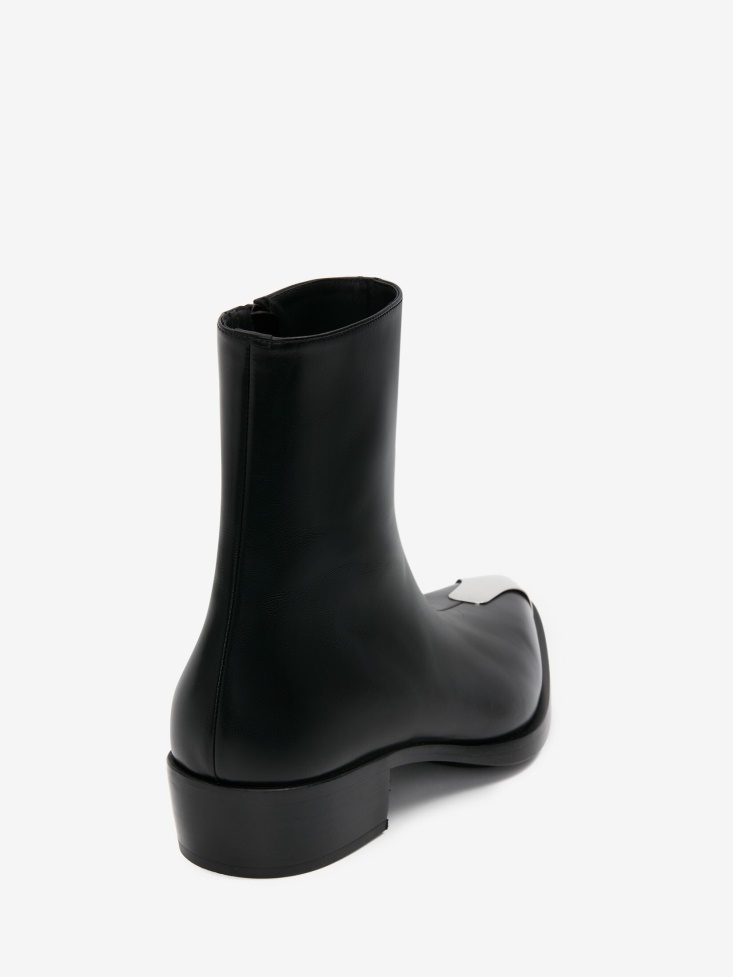 Black/Silver Fashion Alexander McQueen Men's Punk Boot