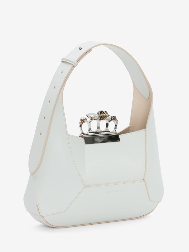 Fashion Alexander McQueen Ivory Women's The Jewelled Hobo Bag