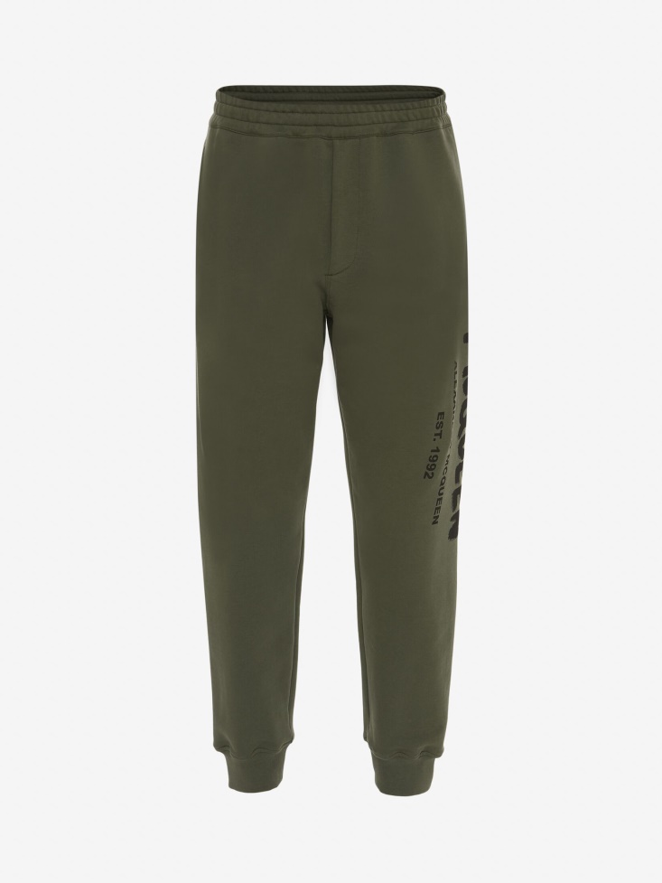 Khaki Fashion Alexander McQueen Men's in Graffiti Joggers