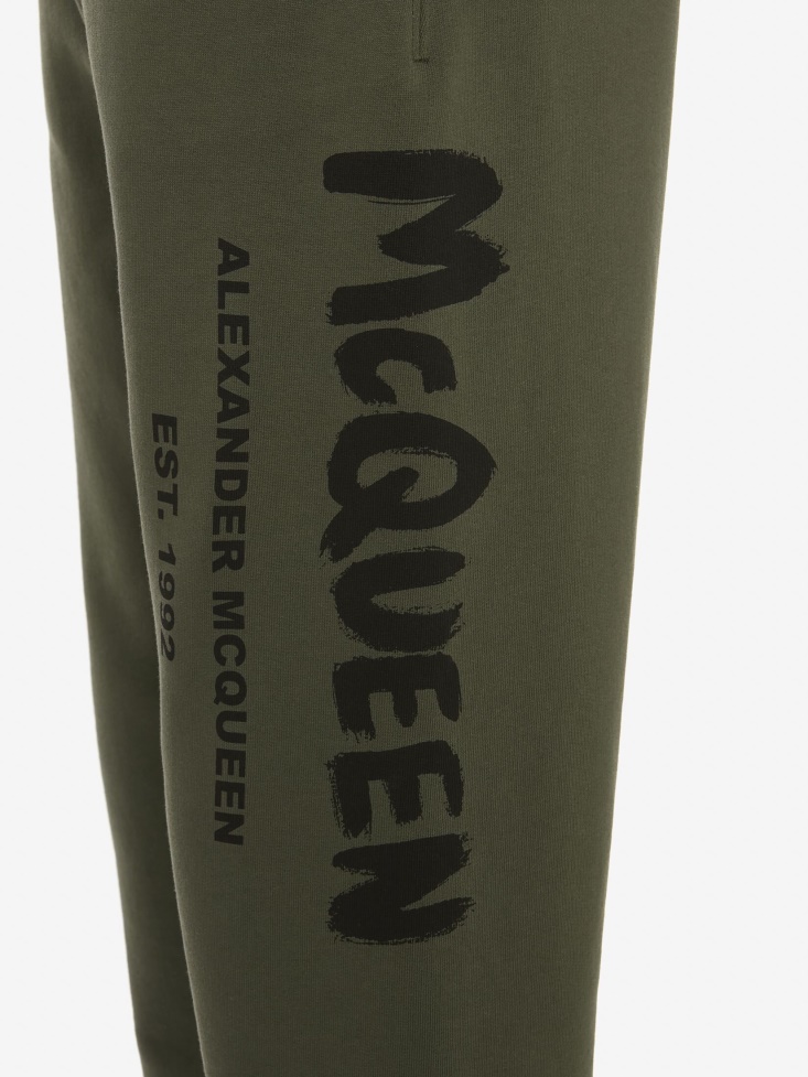Khaki Fashion Alexander McQueen Men's in Graffiti Joggers