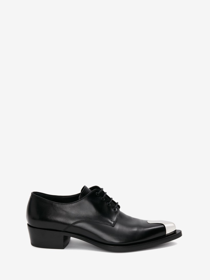 Fashion Alexander McQueen Men's Punk Derby Black/Silver