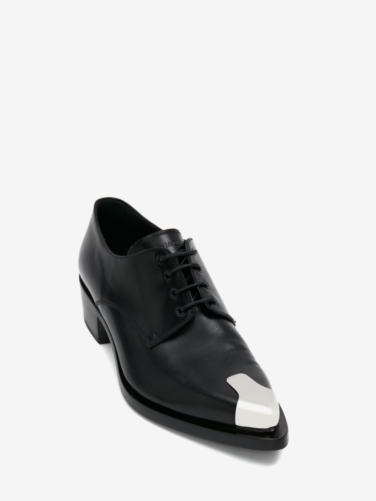 Fashion Alexander McQueen Men's Punk Derby Black/Silver