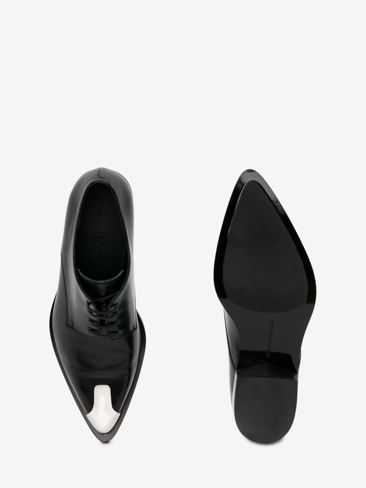 Fashion Alexander McQueen Men's Punk Derby Black/Silver