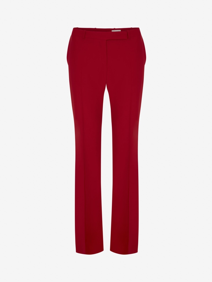 Fashion Alexander McQueen Women's Narrow Bootcut Trousers Welsh Red