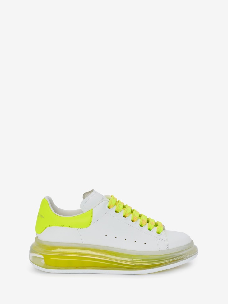 Women's Oversized Transparent Sole Sneaker White/Acid Yellow Fashion Alexander McQueen