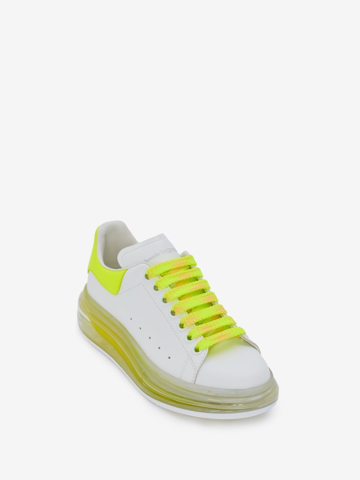 Women's Oversized Transparent Sole Sneaker White/Acid Yellow Fashion Alexander McQueen