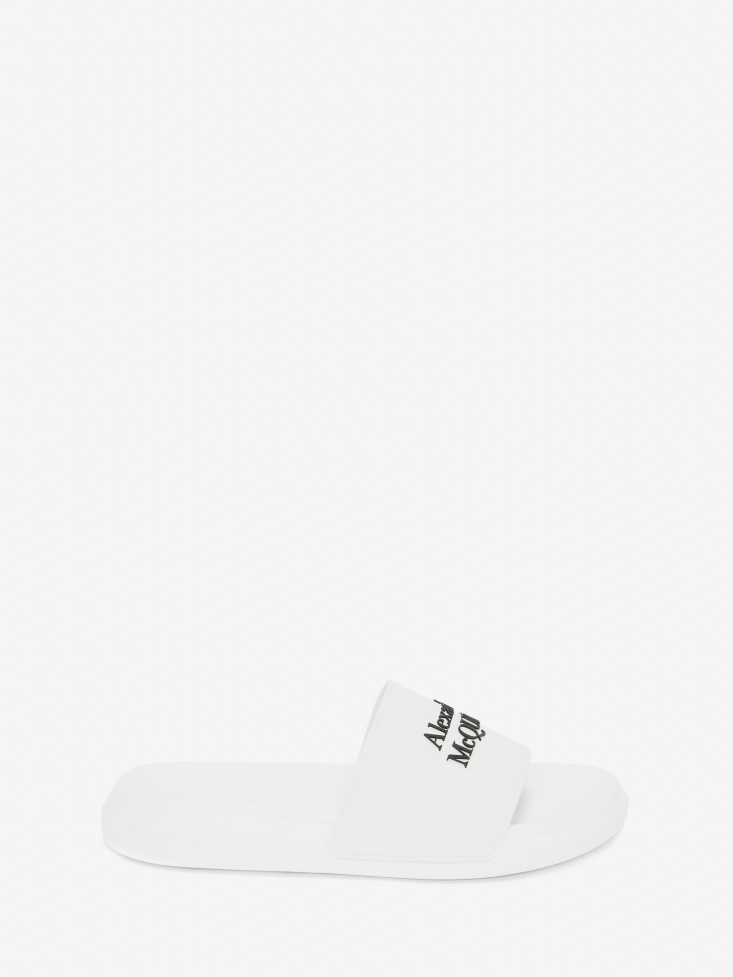 Men's in Pool Slide Fashion Alexander McQueen White/Black