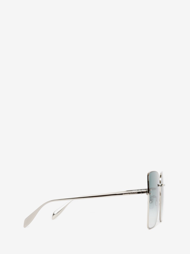 Fashion Alexander McQueen Silver Women's Piercing Bridge Butterfly Sunglasses