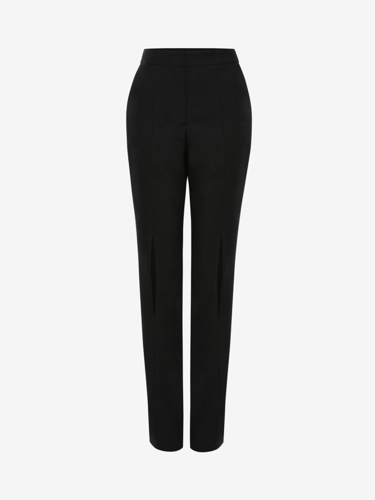 Women's Slashed Cigarette Trousers Fashion Alexander McQueen Black