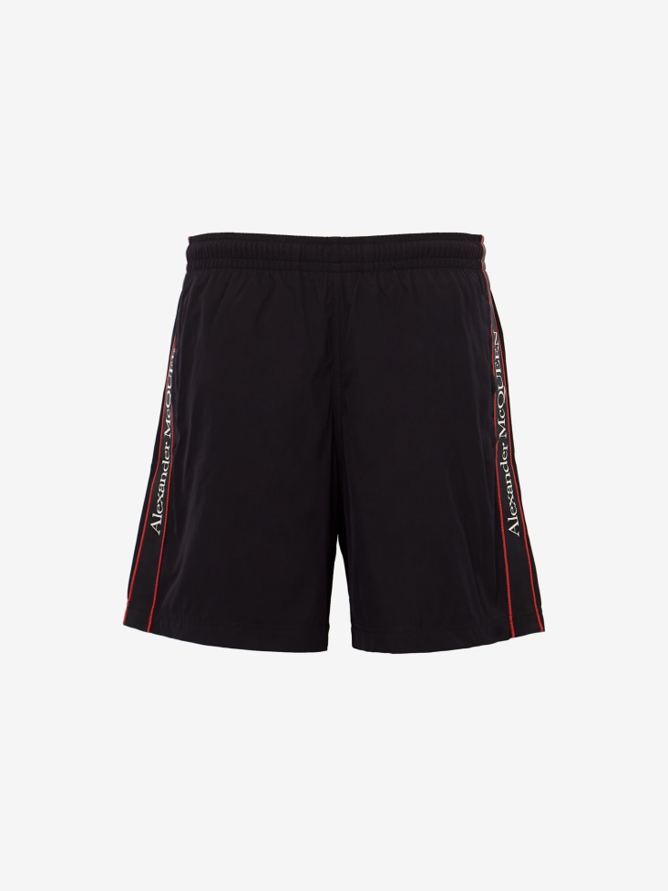 Fashion Alexander McQueen Black Men's Selvedge Swim Shorts