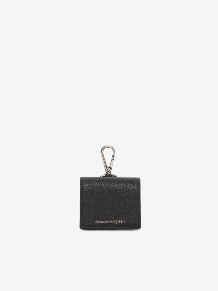 Men's Calf Leather Airpod Pro Case Black Fashion Alexander McQueen